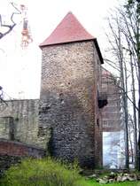 Der Altschlossturm gehrt zur mittelalterlichen Stadtbefestigung Freiberg, 07.04.07