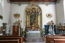 Augsburg - Fuggerei: Innenansicht der kath. Kirche St. Markus mit Hochaltar  (August 2011)