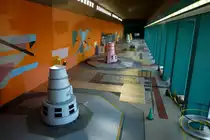 Vogelgr�n im Elsa�, Blick in die Turbinenhalle des Rheinkraftwerkes, Sept.2011