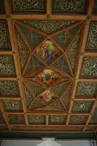 Diepolz, St. Blasius Kirche, Neugotische Kassettendecke mit Tierkreiszeichen von 1891, Kreis Oberallg�u (23.10.2011)