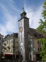 Vevey, Tour St. Jean, gehrte als Glockenturm zur ehem. Spitalkapelle (12.09.2010)