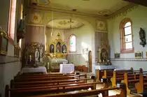 B�hl, Marienkapelle, erbaut durch Baumeister Reinhard Lauterwein, Altar von 
Moritz Schlachter, Malereien von Josef Forderkunz, Kreis Lindau (30.10.2011)