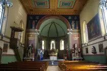 Br�lisau, St. Sebastian Kirche, Chor und Alt�re, Kanton Appenzell (21.08.2011)