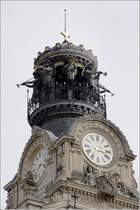 Nantes. Die Eglise Ste Croix besitzt eine sehenswert gestaltete Turmspitze. 07.10.2011