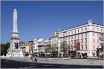 Lissabon. Auf dem Praa dos Restauradores ist ein Obelisk aufgerichtet. 11.10.2011