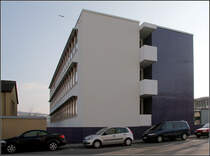 . Teilweise Putzfassade - Nicht das gesamte Amstgerichtsgebude wurde blau gefliest. Die Hinterfassade wurde lediglich wei verputzt. 