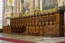 Klosterkirche Maria Himmelfahrt F�rstenfeld, Chorgest�hl von Friedrich Schwertfiehrer von 1723 bis 1730, Kreis F�rstenfeldbruck (20.11.2011)