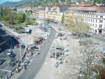Blick auf den Bismarckplatz in Heidelberg. Der Bismarckplatz ist zumindest fr den PNV in Heidelberg der zentrale Platz.