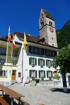 Unterseen, Ref. Gotische Kirche, barock umgebaut 1674 unter Abraham I. D�nz, 
Kanton Bern (01.08.2010)