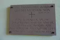 Gottenheim am Tuniberg, Gedenktafel an der St.Stephan-Kirche, Aug.2011