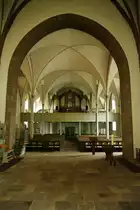 Uslar, St. Johannis Kirche, erbaut ab 1428 durch Welfenherzog Otto der Ein�ugige, 
Westempore mit Euler Orgel von 1845, Kreis Northeim (11.05.2010)