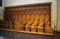 Emmerich, sptgotisches Chorgesthl von 1486 der Stiftskirche St. Martin, 
Kreis Kleve (30.05.2011)