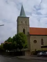 Heek, St. Ludgeri Kirche, neugotisch mit Glasfenstern von der Forst aus M�nster 
und Derix aus Kevelaer, Kreis Borken (27.05.2011)