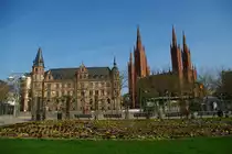 Wiesbaden, Rathaus und Marktkirche (10.04.2009)