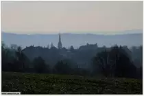 Wenn man von Altenburg in Richtung Waldenburg f�hrt, bietet sich kurz vor dem Ortseingang Waldenburg dieser Blick auf die Muldenstadt, fotografiert am 02.03.2011 im morgendlichen Gegenlicht.