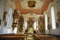 Rettenberg, St. Stephan Kirche, Innenausstattung von Franz Anton Wei� und S�hne, 
Kreis Oberallg�u (04.10.2011)