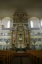 Gro�enhain, Marienkirche, Nordseite mit Kanzelaltar und Orgel von Friedrich 
Wilhelm Mieth, Kreis Mei�en (23.07.2011)