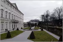Salzburg. Vom Garten des Schlosses Mirabell hat man einen sch�nen Blick auf die Festung Hohensalzburg. 17.01.2012