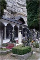 Salzburg. Hinter dem Stift St. Peter befindet sich direkt an den Felsen des M�nchsberges der sehenswerte Petersfriedhof. In die Felsen sind Katakomben gehauen. 17.01.2012