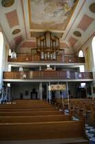 Bad Camberg, Kath. St. Peter und Paul Kirche, Langschiff erbaut von 1777 bis 1779, 
Orgel der Gebr. Stumm von 1779, Kreis Limburg-Weilburg (14.06.2009)