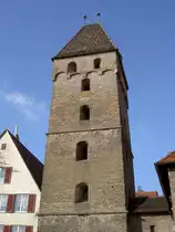 Ulm, Metzgerturm, Backsteinturm erbaut 1340 mit 36 Meter H�he (04.02.2012)