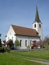 St. Margrethen, Ref. Kirche, erbaut 1804 von Johann Ulrich Haltiner, Saalbau 
mit Chorscheitelturm (29.04.2010)
