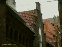 Bremen am 3.2.2012, Dachpartie in der B�ttcherstrasse