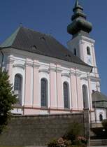 Kirchweidach, Pfarrkirche St. Vitus, erbaut von 1770 bis 1774 durch Joseph 
Lindtmayr, Kreis Alttting (25.08.2007)