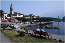 Die Uferpromenade in Ascona, Sommer 1979. Scan vom Dia.