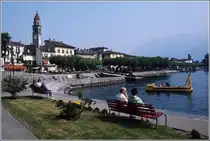 Die Uferpromenade in Ascona, Sommer 1979. Scan vom Dia.