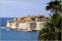 Die Altstadt von Dubrovnik aus stlicher Richtung. Scan eines Dias vom Frhjahr 1986.