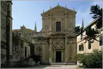 Die 1699 bis 1725 errichtete Jesuitenkirche in Dubrovnik. Scan eines Dias vom Fr�hjahr 1986.