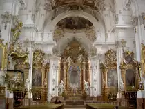 Die�en, Marienm�nster, Wessobrunner Stuck von Feichtmayr, Gem�lde von Johann Georg 
Bergm�ller und Johann Evangelist Holzer, Kreis Landsberg (02.03.2012)