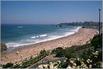 Der Strand in Biarritz. Scan eines Dias vom Sommer 1975.