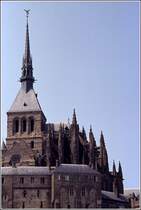 Die Abteikirche auf dem Mont Saint Michel. Scan eines Dias vom Sommer 1975.