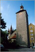 Der Turm der Peterskirche, der ltesten Kirche Lindaus. Scan eines Dias aus dem Sommer 1979.