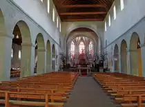 Mittelzell auf der Insel Reichenau, Blick zum Chor im Marienm�nster, Sept.2008