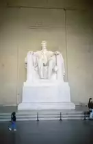 Washington D.C., Lincoln Memorial, Abraham Lincoln im Innenraum (aufgenommen am 3.11.1990)