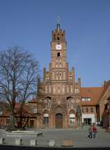 Brandenburg, Altstdtisches Rathaus, erbaut im 15. Jahrthundert, Backsteingotik 
(16.03.2012)