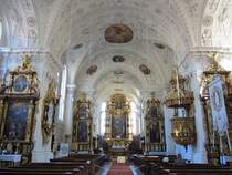 Wettenhausen, barocke Stiftskirche Maria Himmelfahrt, ehemalige Klosterkirche der
Augustiner Chorherren, Kreis Gnzburg (26.03.2012)