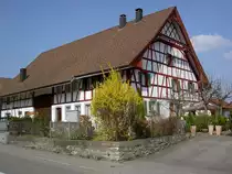 Wohlenschwil, Fachwerkhaus an der Hauptstra�e (25.03.2012)