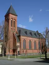 F�rstenwalde/Spree, Kath. St. Johannes Kirche, neugotischer Backsteinbau, erbaut
1906 (01.04.2012)
