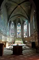 Gebweiler, der Chorraum der St.Leodegar-Kirche, der Chorbereich wurde 1336 gotisch umgestaltet, Sept.2011