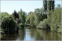 Die idyllischen Ufer der Ilmenau werden in Uelzen ber weite Strecken von Spazierwegen begleitet. Aufnahmedatum: 05.06.2007