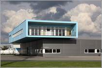 Produktions- und Verwaltungsgebude der Fischrucherei Sandelmann in Bremerhaven. Fertigstellung im Sommer 2008, Archtitekten: planungsgruppe beichler + rohr, Bremen. 24.04.2012