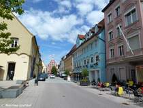 Memmingen: links das Gebude wird Salzstadel genannt (August 2010)
