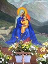 Hinter Oberstdorf im Birgsautal/Stillachtal: Ausschnitt aus dem Altarbild von der Birgsauer Kapelle St. Wendelin (Oberallg�u - August 2010)