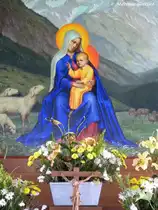 Hinter Oberstdorf im Birgsautal/Stillachtal: Ausschnitt aus dem Altarbild von der Birgsauer Kapelle St. Wendelin (Oberallg�u - August 2010)