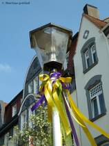 Essen-Kettwig - sterlich geschmckte Laterne in der Altstadt (April 2012)