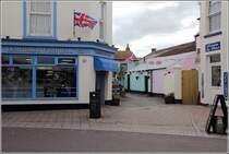 Teignmouth, pastellfarbene Gebudeanstriche am Nortumberland Place. 28.05.2012

